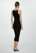 Vestido Mango Midi Liso Preto - Marca Mango