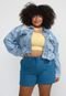 Jaqueta Jeans Forever 21 Plus Size Destroyed Azul - Marca Forever 21
