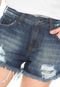 Short Jeans Guess Hot Pant Destroyed Azul - Marca Guess