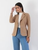 Blazer Novah Store Slim Sarja Caramelo - Marca Novah Store