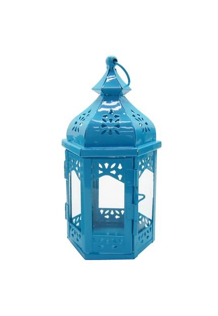 Lanterna Marroquina Urban Hexagonal Azul - Marca Urban