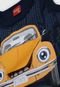 Conjunto Manga Curta 2pçs Kyly Infantil Funny Car Azul-Marinho/Amarelo - Marca Kyly