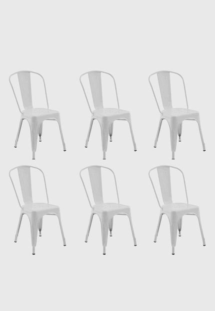 Conjunto 06 Cadeiras Iron Branca Rivatti - Marca Rivatti