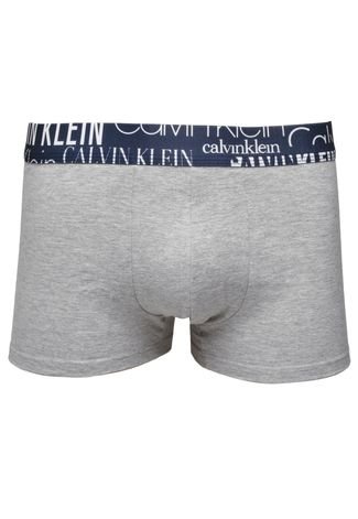 Cueca Boxer Calvin Klein Underwear Trunk Heritage Logo Cinza