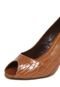 Peep Toe Couro Santa Lolla Croco Caramelo - Marca Santa Lolla