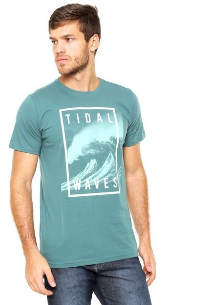Camiseta FiveBlu Manga Curta Tidal Waves Verde - Marca FiveBlu