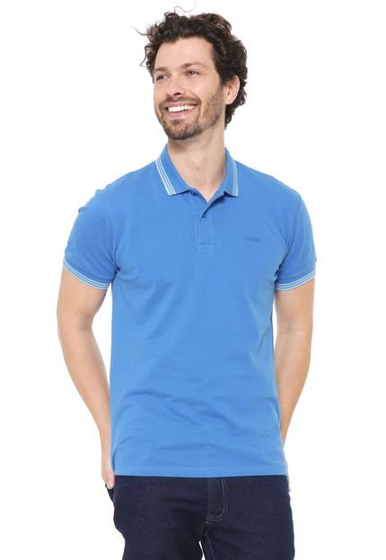 Camisa Polo Colcci Reta Listra Azul - Marca Colcci