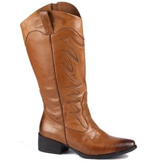 Bota Country Feminina Western Sandro Moscoloni Couro Valeska Tan