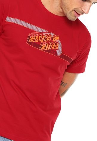 Camiseta Gangster Estampada Vermelha