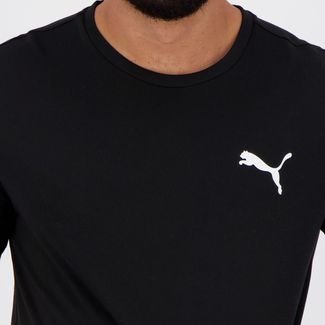 Camiseta Puma Active Logo Preta e Branca