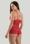 Short Doll Sexy Pijama Curto com Renda Linha Noite Vermelho - Marca Linha Noite