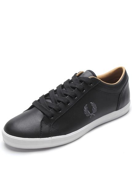 Sapatênis Couro Fred Perry Logo Preto - Marca Fred Perry
