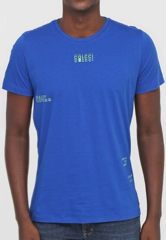 Camiseta Colcci Logo Azul