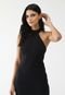 Vestido My Favorite Things Longo Liso com Fenda Preto - Marca My Favorite Things