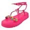 Sandália Feminina Plataforma Gladiadora Corda CM Calçados Tira Colorida Verão Macia Leve Pink - Marca Monte Shoes