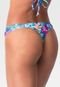 Calcinha Summer Soul Fio Dental Lateral Franzida Floral Azul - Marca Summer Soul