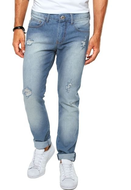 Calça Jeans Triton Estonada Puída Azul - Marca Triton