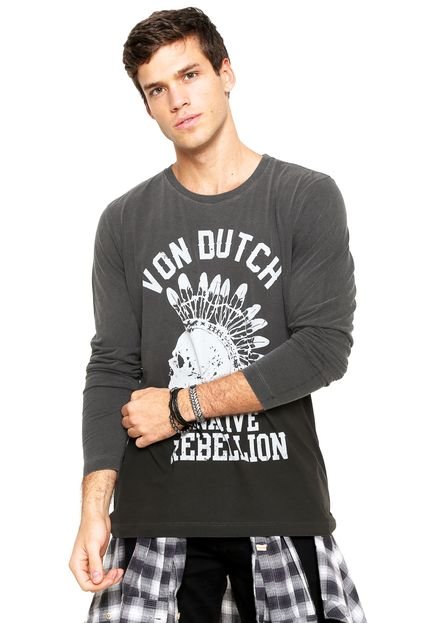 Camiseta Von Dutch Rebellion Cinza - Marca Von Dutch 
