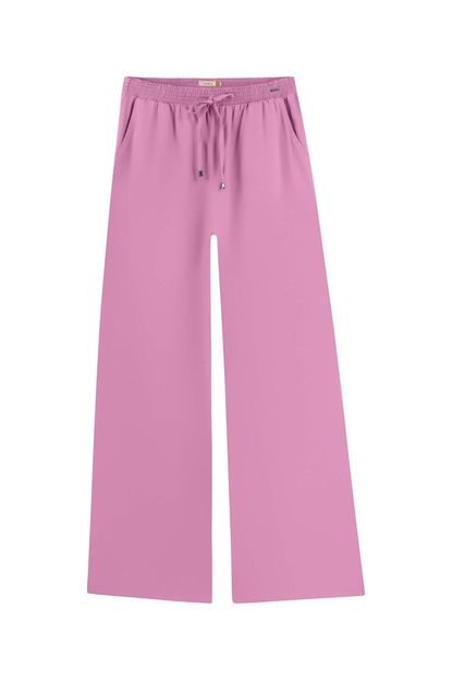 Calça Feminina Pantalona em Sarja Marialícia Rosa Claro - Marca Marialícia