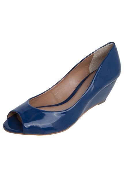 Peep Toe Dumond Basic Azul - Marca Dumond