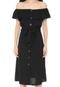 Vestido Facinelli by MOONCITY Midi Ombro a Ombro Preto - Marca Facinelli