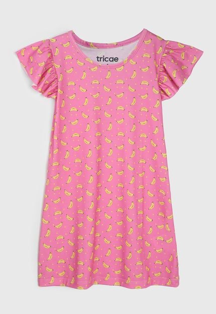 Vestido Tricae Infantil Banana  Rosa - Marca Tricae