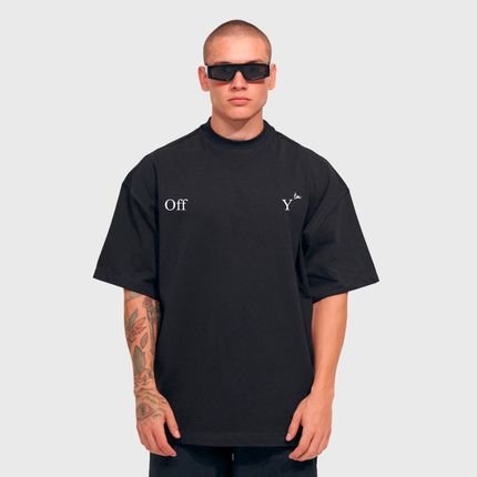 Camiseta Oversized Streetwear Preta Off-Y Larga Y - Marca Prison