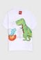 Camiseta Kyly Infantil Dinossauro Branca - Marca Kyly