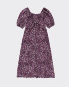 Vestido Longo Feminino Floral Manga Balonê Em Viscose - ENFIM - Marca Enfim