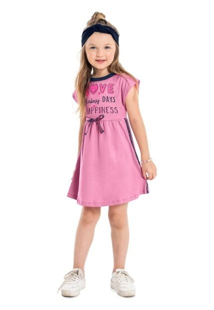 Vestido Play Love Infantil em Meia Malha Bee Loop Rosa - Marca Bee Loop