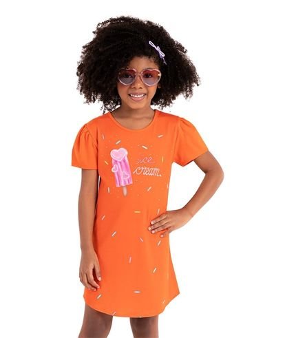 Vestido Infantil Ice Cream Rovi Kids Laranja - Marca Rovitex Kids
