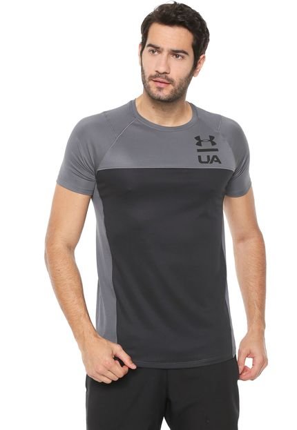 Camiseta Under Armour Recortes Cinza/Preta - Marca Under Armour