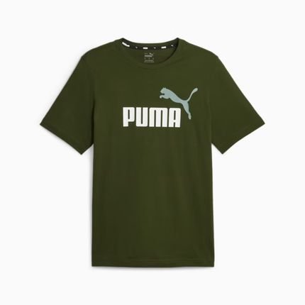 Camiseta Puma Essentials  2 Colour Logo Masculina - Verde oliva - Marca Puma