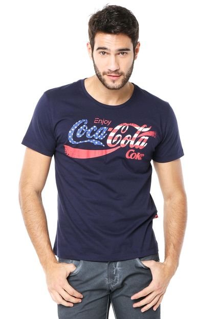 Camiseta Coca-Cola Jeans Brasil Enjoy Azul - Marca Coca-Cola Jeans