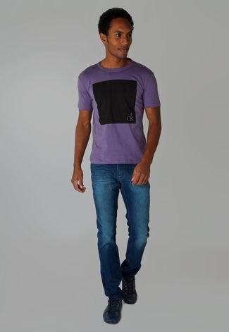 Camiseta Calvin Klein Jeans Square Roxa