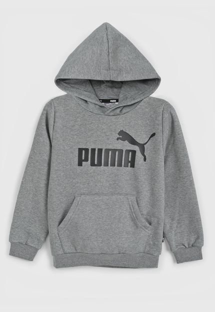 Blusa de Moletom Puma Infantil Com Capuz Cinza - Marca Puma
