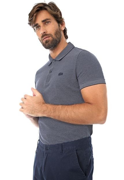 Camisa Polo Lacoste Regular Listrada Azul-marinho/Branca - Marca Lacoste