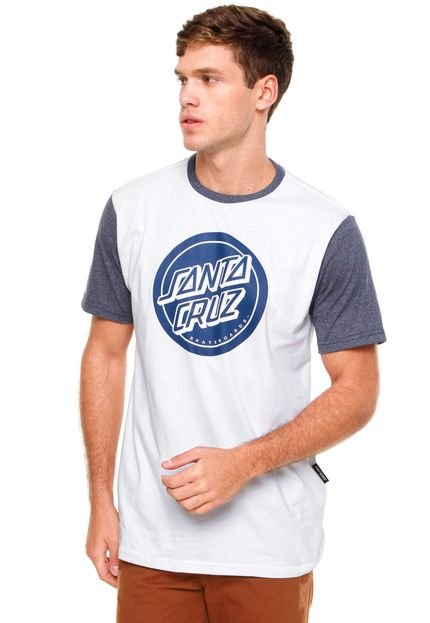 Camiseta Especial Santa Cruz Reverse Dot Branco/Azul - Marca Santa Cruz