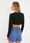 Blusa Cropped Trendyol Collection Forces Preta - Marca Trendyol Collection