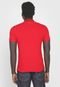Camisa Polo Lacoste Reta Color Block Vermelha/Laranja - Marca Lacoste
