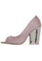 Peep Toe Pink Connection Salto Bloco Bege - Marca Pink Connection