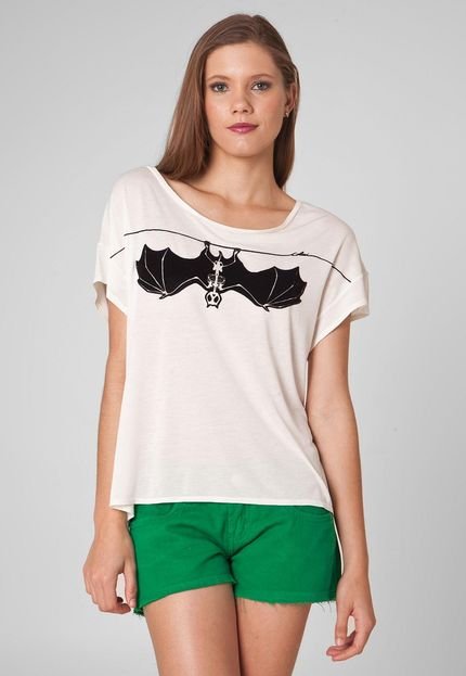 Camiseta Colcci Loose Morcego Off-White - Marca Colcci
