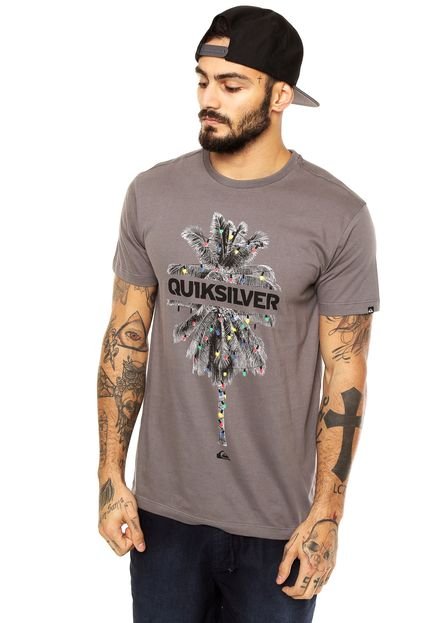 Camiseta Quiksilver Slim Palm Lights Cinza - Marca Quiksilver