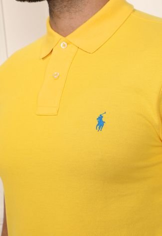 Camisa Polo Polo Ralph Lauren Slim Logo Amarela