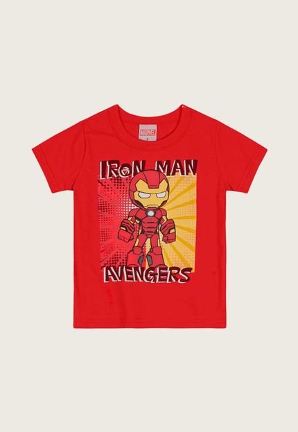 Camiseta Infantil Brandili Homem De Ferro Vermelha - Marca Brandili