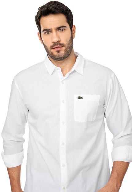 Camisa Lacoste L!VE Reta Bolso Off-white - Marca Lacoste