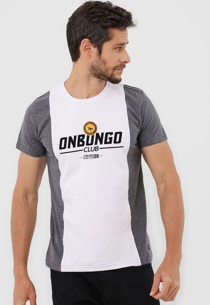 Camiseta Onbongo Lettering Branca/Cinza - Marca Onbongo