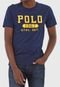 Camiseta Polo Ralph Lauren Lettering Azul-Marinho - Marca Polo Ralph Lauren