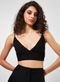 Top Cropped Preto Decote V - Marca Youcom