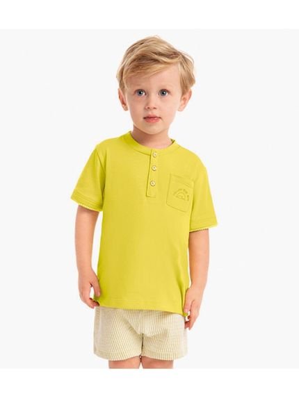 Conjunto Infantil Menino Camiseta   Bermuda Milon Amarelo - Marca Milon